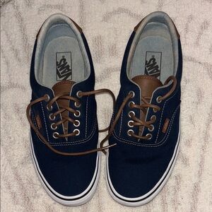Vans Blue and Brown Classic Sneakers with Waffle Soles